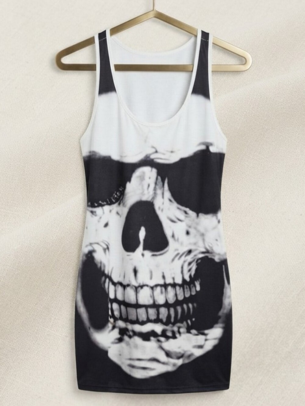 Black and White Skull Tank Dress